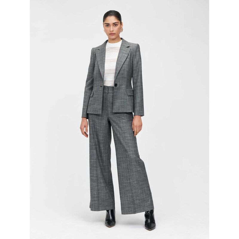 Veronika Maine Monochrome Tweed Blazer image number 3